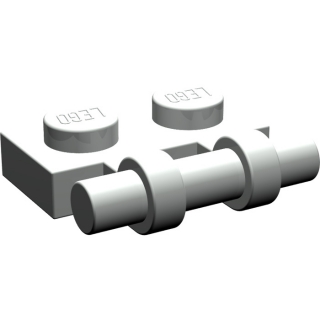 Lego destička 1x2 s tyčinkou (držákem), světle šedá (254002, 254052, 4140584)